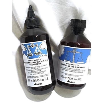 Dúo Cabellos Grasos Regulador Champú + Regulador Sebaceo Rebalancing Naturaltech Davines - Imagen 1