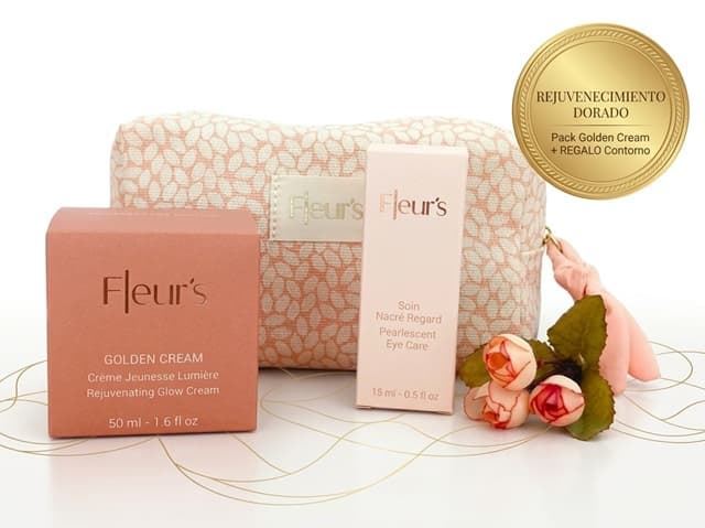 Pack Rejuvenecedor de Lujo "Juventud Dorada" Crema Golden Cream + REGALO Contorno de Ojos Iluminador Fleur's - Imagen 1