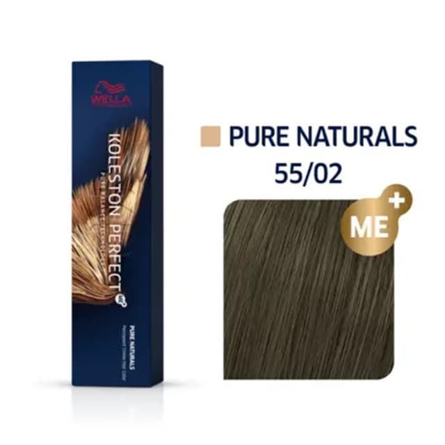 Tinte Castaño Claro Intenso Natural 55/02 Koleston Perfect Wella - Imagen 1