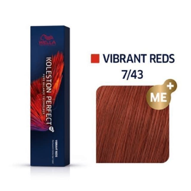 Tinte Rubio Medio Cobrizo Dorado 7,43 Koleston Perfect Vibrant Red Wella - Imagen 1